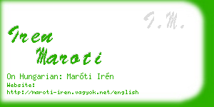 iren maroti business card